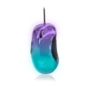 Rat?n gaming phoenix banshee transparente rgb 10000 dpi con cable