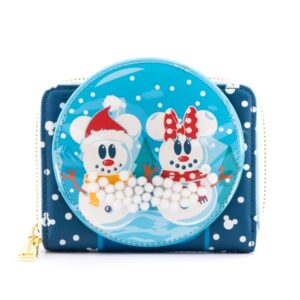 Monedero loungefly disney minnie y mickey mu?ecos de nieve