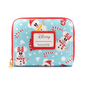 Monedero loungefly disney minnie y mickie mu?ecos de nieve aop
