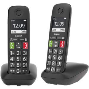 Telefono fijo inalambrico gigaset e290 duo negro 300 numeros -  42 tonos