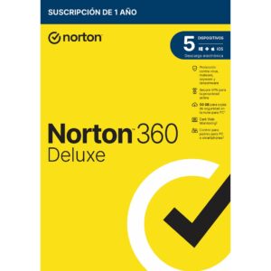 Antivirus norton 360 deluxe 50gb espa?ol 1 usuario 5 dispositivos 1 a?o caja generic rsp mm gum
