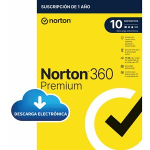 Antivirus norton 360 premium 75gb espa?ol 1 usuario 10 dispositivos 1 a?o esd electronica drmkey gum