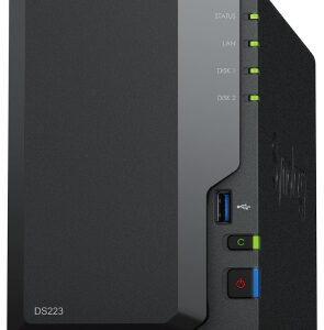 Servidor nas synology disk station ds223 2bay 1.7 ghz qc 2gb ddr 4 1 x gbe 3x usb 3.2