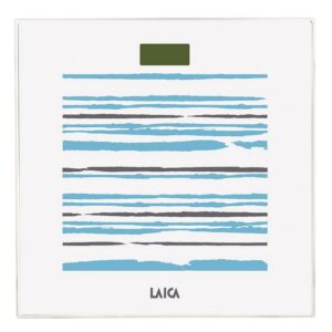 Bascula de ba?o electronica laica ps1074 blanca rayas azules 150kg