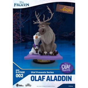 Figura beast kingdom minidstage disney olaf presenta olaf aladdin