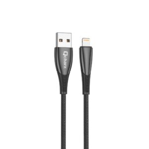 Cable qcharx berlin usb a lightning 3a - 1 m - zinc negro cordon grueso tacto suave