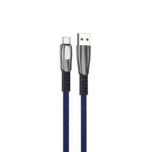 Cable qcharx florence usb a tipo c  3a - 1 m - zinc azul cord?n plano premium