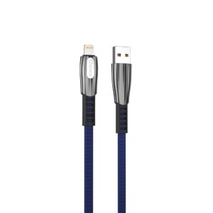 Cable qcharx florence usb a lightning 3a - 1 m - zinc azul cord?n plano premium