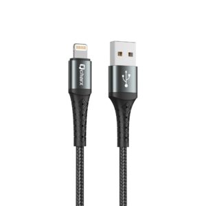 Cable qcharx lyon usb a lightning 3a - 1 m - aleaci?n de aluminio negro cordon met?lico