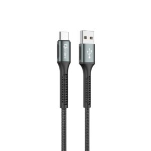 Cable qcharx prague usb a tipo c 3a - 1 m - aleaci?n de aluminio negro cord?n de tela suave