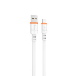 Cable qcharx rome usb a tipo c 3a - 1 m - pvc plano blanco