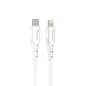 Cable qcharx sofia tipo c  a lightning 3a 20w - 1 m - pvc blanco