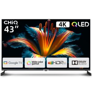 Tv chiq 43 pulgadas qled u43qm8v 3840 x 2160 google tv hdmi usb smart tv