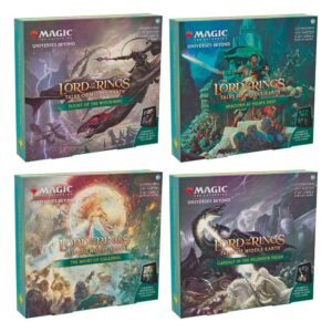 Caja de cartas magic the gathering lord of the rings tales of middle earth cajas de escena 4 unidades ingl?s