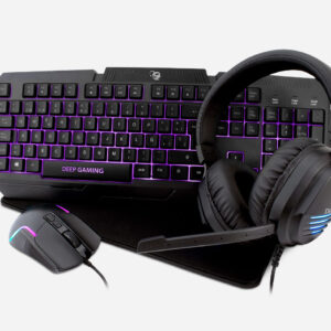 Kit teclado + raton + auriculares + alfombrilla deep gaming x - wing 2
