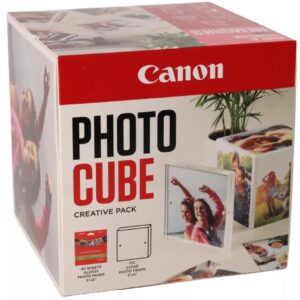 Papel canon pp - 201 5x5 pulgadas (40 hojas) + marco fotos xlboom acr?lico 13x13cm + photo cube white - creative pack love - pink