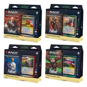 Juego de cartas magic the gathering universes beyond fallout mazos commander 4 barajas ingl?s