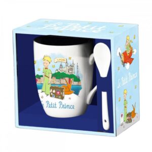 Taza de cer?mica con cuchara enesco el principito