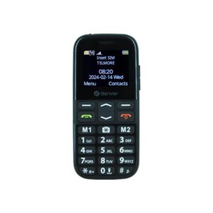Telefono movil denver bas - 18600l 1.77 pulgadas - sms - quand band - camara - boton sos - para mayores