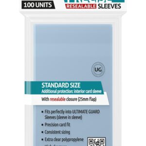 Fundas transparentes de cartas ultimate guard precise - fit cierre reutilizable tama?o est?ndar 100 unidades