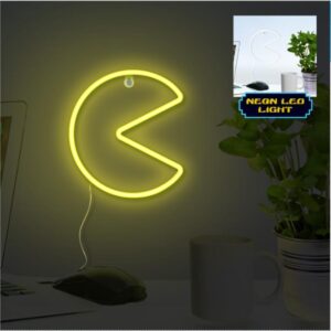 L?mpara de pared paladone pac - man luz led neon