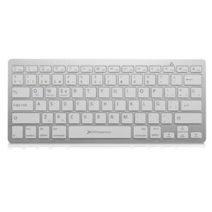 Teclado inalambrico bluetooth phoenix phbtkeyboardw - 3 modos de compatibilidad android windows ios apple - ultra fino cuerpo metal plata silver