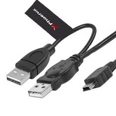 Cable 2 conectores usb 2.0 a  mini usb b 5 pines 1.5 m