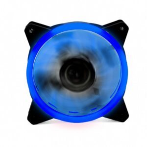 Ventilador gaming doble anillo 12 cm azul