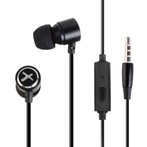 Auriculares phoenix de bot?n con microfono manos libres colgar y descolgar en cable conector jack 3.5 color negro