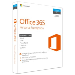 Microsoft office 365  personal 1 usuario 5 dispositivos esd (descarga directa) 1 a?o