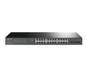 Switch 28 puertos 10 - 100 - 1000 poe 250w +4 sfp gestion l2+ tp - link